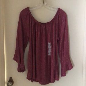 Rose colored 3/4 sleeve blouse